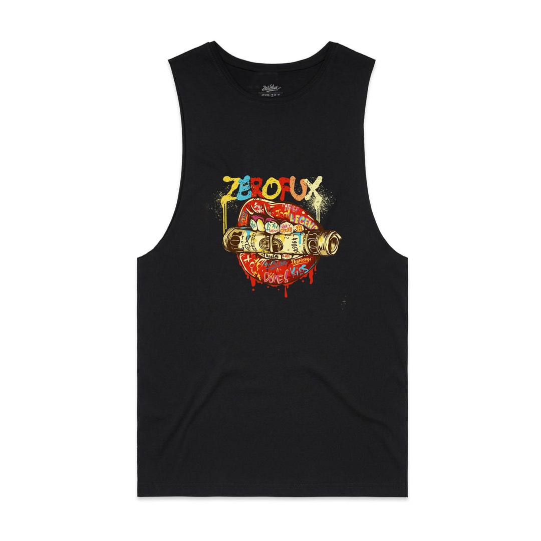 "Money mouth" Singlet-Black