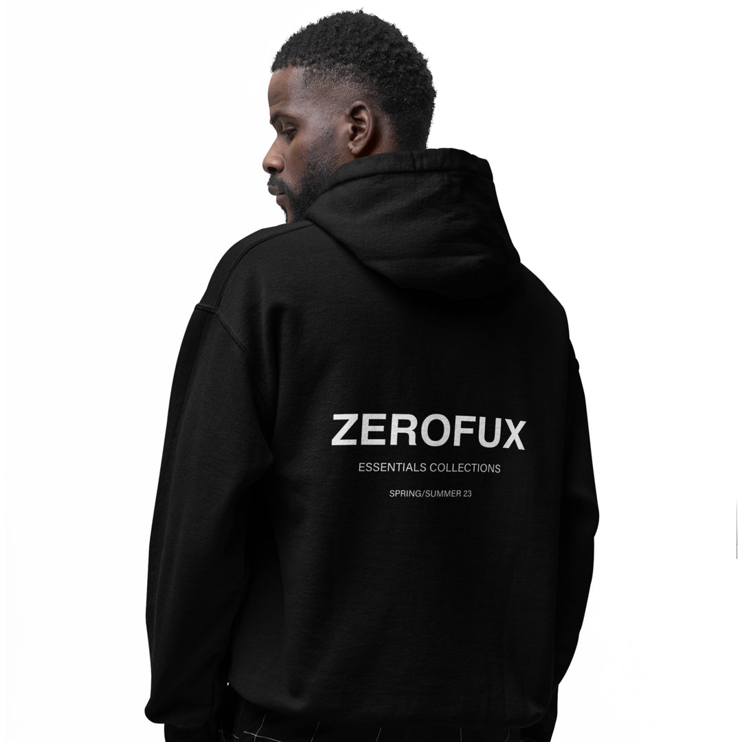 "Banner" Heavy Hoodie-Black