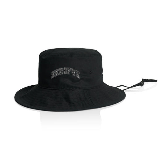 Quick dry "Paisley" Wide brim hat -Black